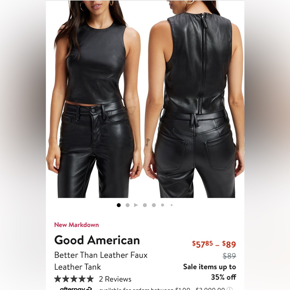 Good American Faux Leather Top Size 1
